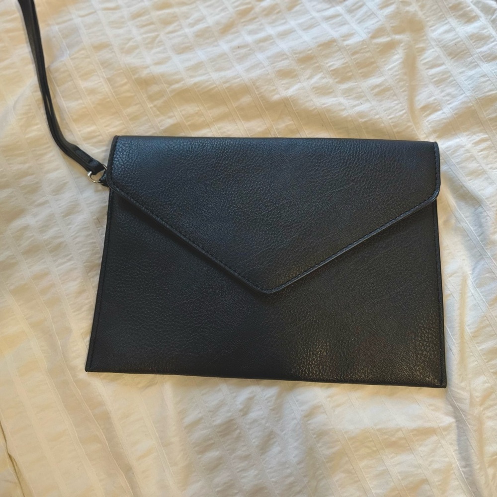 Elegant Black leather Clutch Bag
